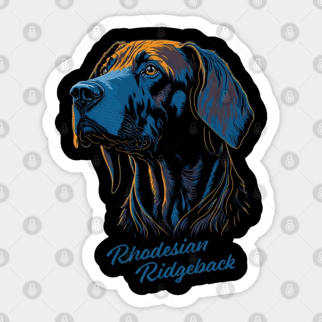 Rhodesian Ridgeback Dog Portrait Southern Africa | Ridgeback Breed | Family Guard Dog Sticker by BraaiNinja